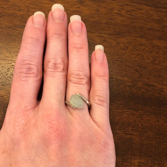 Handmade Sterling Silver and Aquamarine Ring - Picture 6 of 7